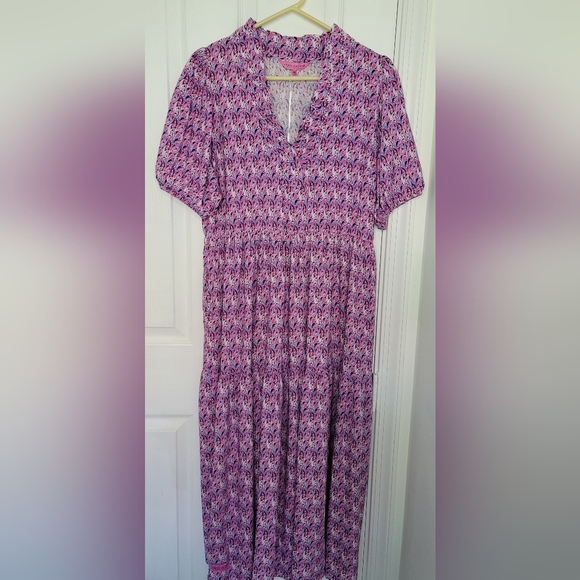 Simply Southern Paisley Print Dress Pink & Purple Size Medium - Picture 2 of 6